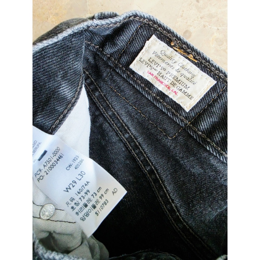 Levis Premium 501 Two Tone Colorblock Chaps Ranch Straight Leg Jeans Black  29 - Picture 4 of 11